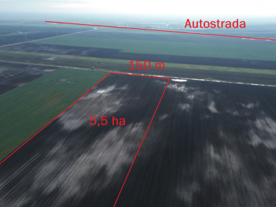 Teren intravilan 5,5 ha industrial deschidere 150 ml soseaua Constantei